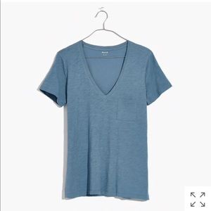 whisper cotton v-neck pocket tee
